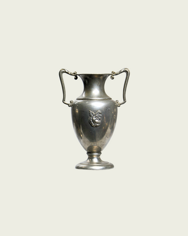 Swedish Grace Polished Pewter Vessel with Rose Decoration by Nordtenn Svenskt