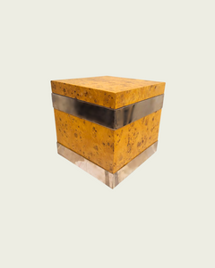 Burlwood and Chrome Ice Bucket by Tommaso Barbi