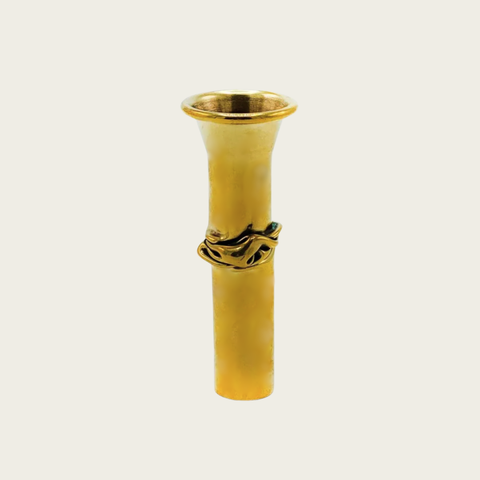 1975 French Jacques Moniquet for Cheret Brass Art Deco Bud Vase