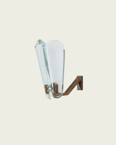 1940's Pietro Chiesa Crystal and Brass Wall Sconce