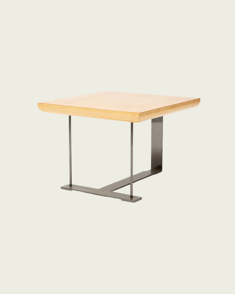 Pierre Chareau Style Iron and Walnut Occasional Table