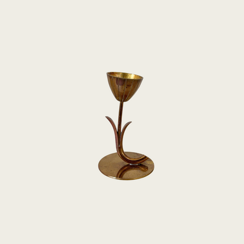 1950's Brass Tulip Candle Holder by Gunnar Ander for Ystad Metall