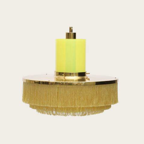 Hans-Agne Jakobsson Fringe & Brass Light Fixture