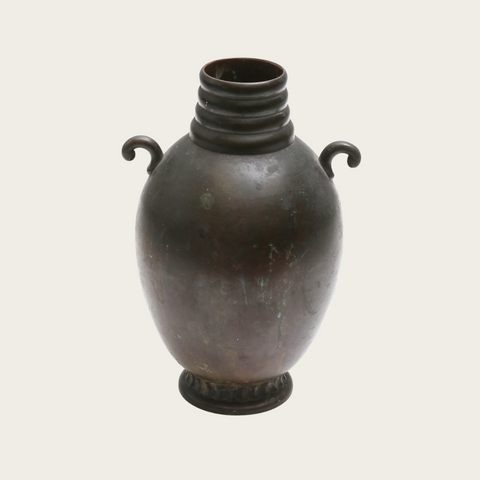 Swedish Grace Patinated Bronze Vase by GAB Brons, No 160