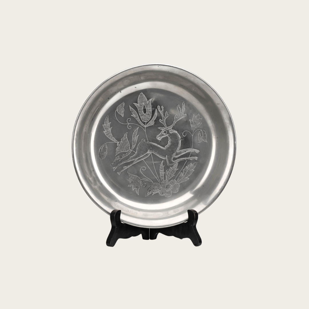 1930's Art Deco Polished Pewter Dish by Nils Fougstedt for Svenskt Tenn