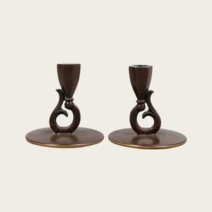 Pair of Art Deco Bronze Candle Sticks by HF Ildfast, Denmark