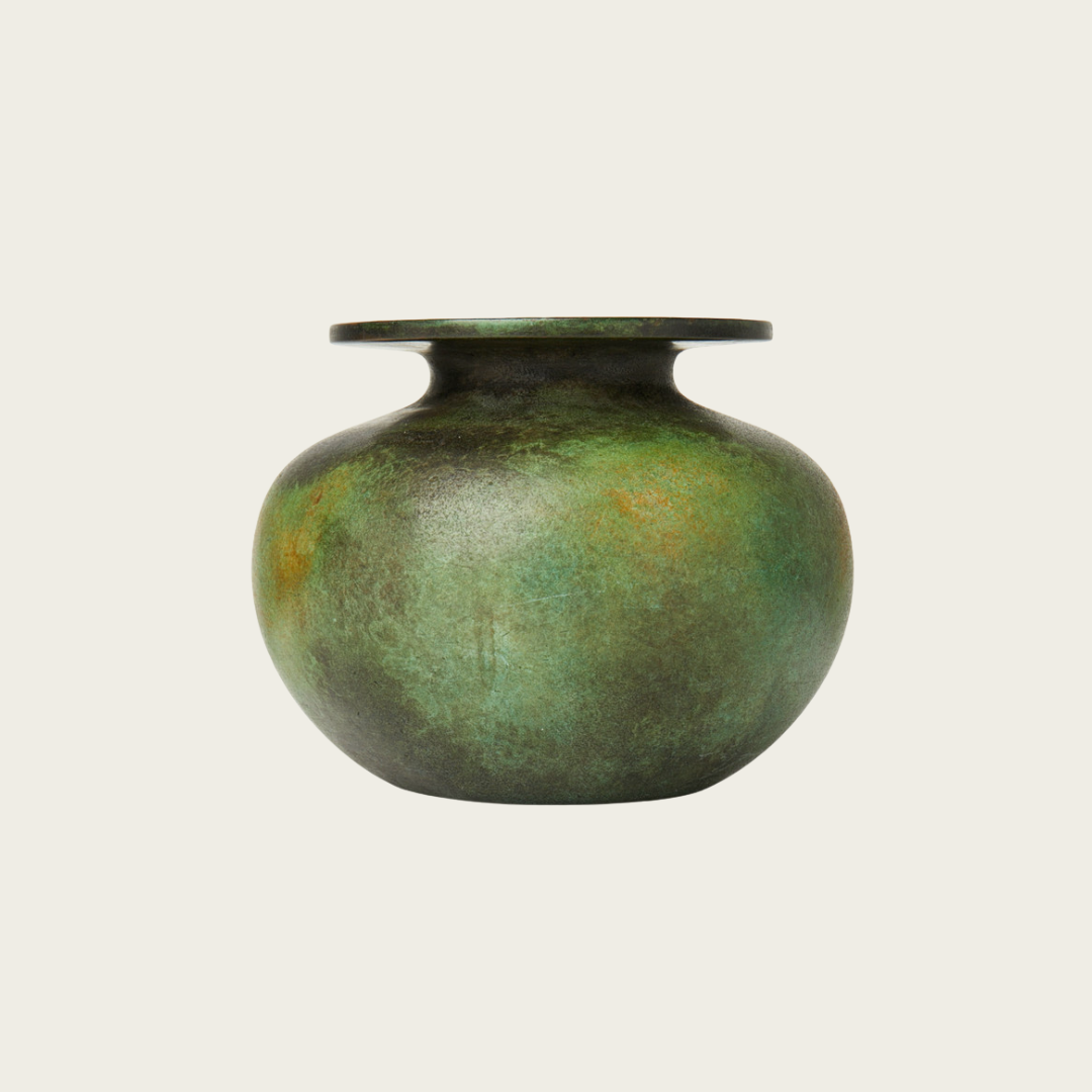 1940s Swedish GAB Brons Patinated Bronze Vase