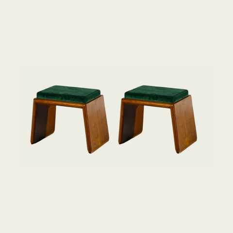 1950's Italian Teak Stool Attributed to Osvaldo Borsani
