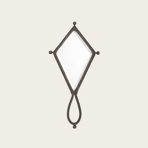 French Art Deco Wrought Iron Hand Mirror