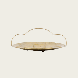 Brass Tray with Scalloped Handle by Lars Holmström