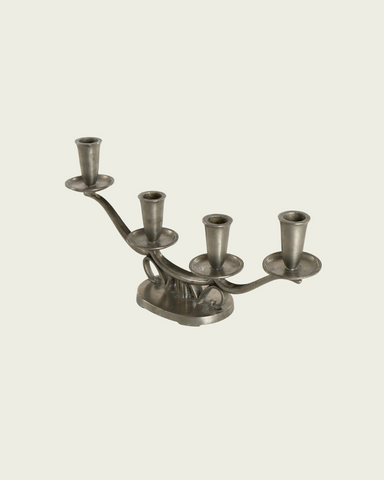 1938 Pewter Candelabra by Edvin Ollers for GAB Tenn, Sweden