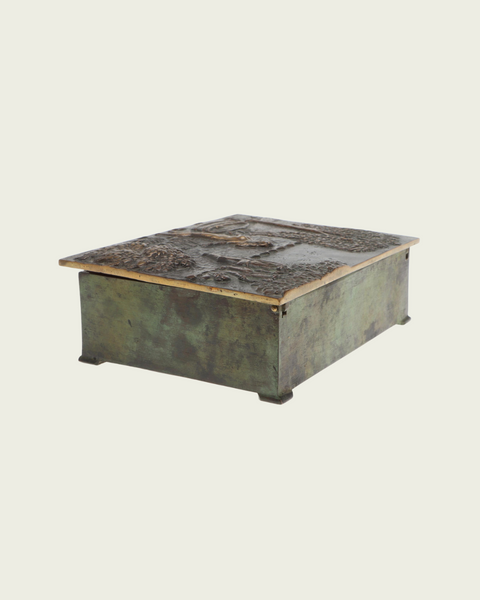 1940s Swedish Patinated Bronze Relief