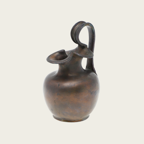 1950s Patinated Bronze Vessel in the style of an Ancient Greek Oenoche