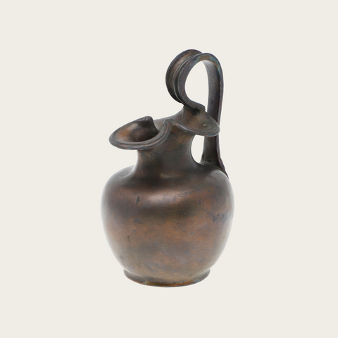 1950s Patinated Bronze Vessel in the style of an Ancient Greek Oenoche