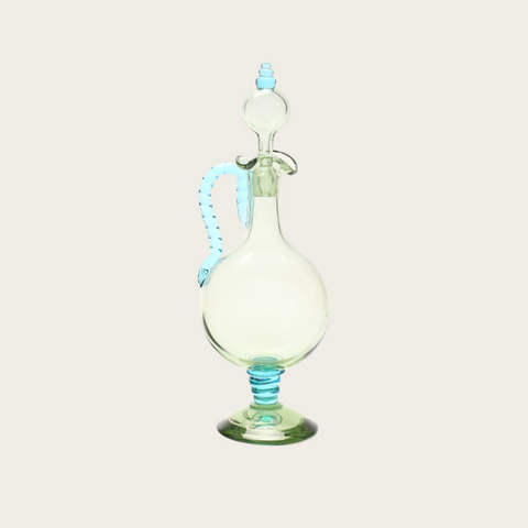 1950s Handblown Swedish Glass Carafe with Stopper Top