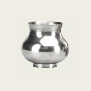 1930's Footed Art Deco Polished Pewter Vase by Nils Fougstedt for Svenskt Tenn