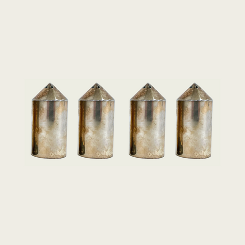 Set of Two Italian Silverplate Salt & Pepper Shakers by Robert and Trix Haussmann for Swid Powell