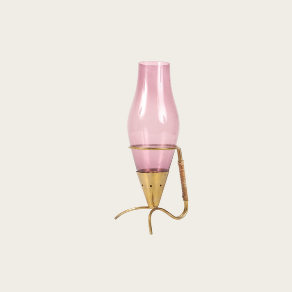 1950s Brass and Glass Candle Holder by Gunnar Ander for Ystad Metall