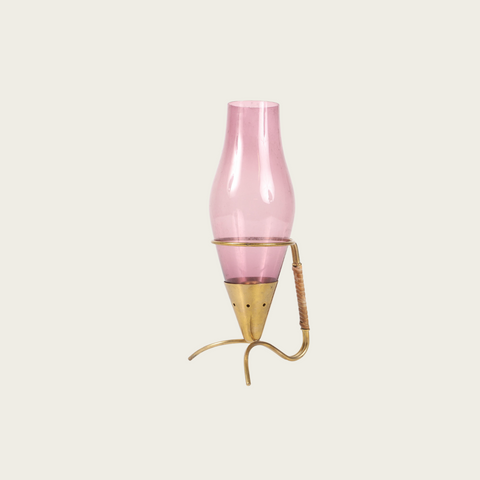 1950s Brass and Glass Candle Holder by Gunnar Ander for Ystad Metall