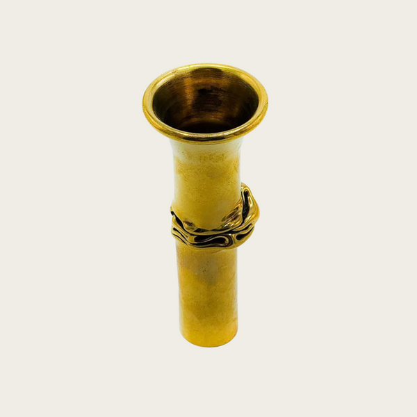 1975 French Jacques Moniquet for Cheret Brass Art Deco Bud Vase