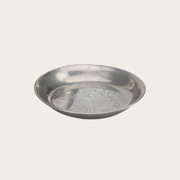 1930's Art Deco Polished Pewter Dish by Nils Fougstedt for Svenskt Tenn