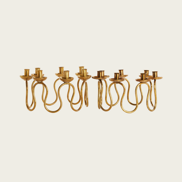 Lars Holmstrom Brass Spiral Candelabra, Small