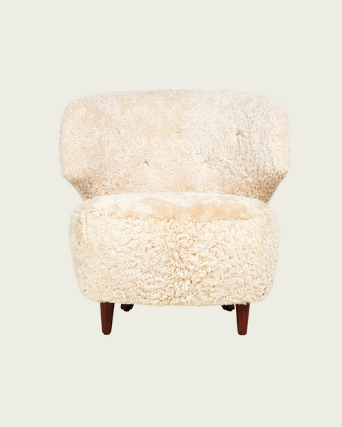 1940s Finnish Carl-Johan Boman Shearling Armchair