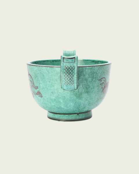 Wilhelm Kåge Footed Stoneware Bowl with Hangers