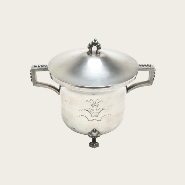 1940's Swedish Polished Pewter Jar with Lid by Svenskt Tenn