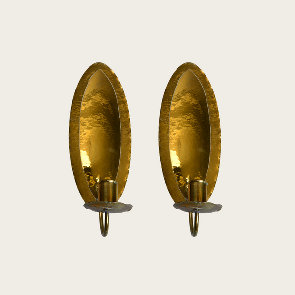 Swedish Brass Wall Candle Holders