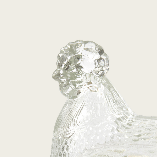 Cast Glass Egg Holder in the form of a Hen