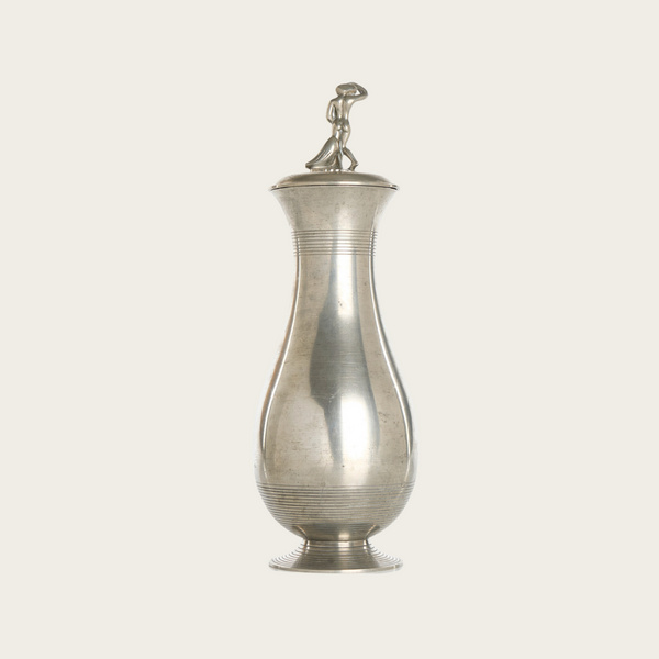 1930's Polished Pewter Lidded Urn by C.G Hallberg, attributed to Sylvia Stave