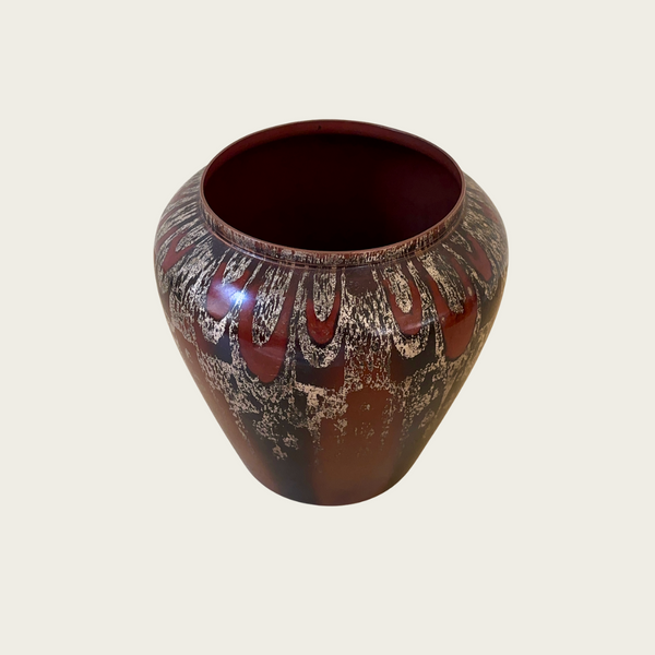 1920s French Art Deco Dinanderie Brassware Vase