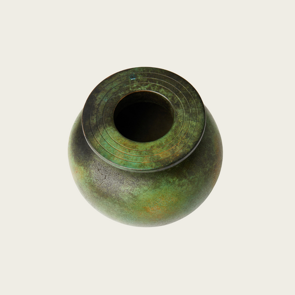 1940s Swedish GAB Brons Patinated Bronze Vase
