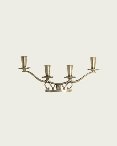 1938 Pewter Candelabra by Edvin Ollers for GAB Tenn, Sweden