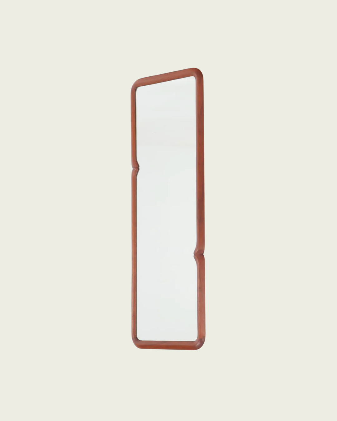 1980's Studio Made Solid Walnut Pinched Mirror by Steven Mackintosh