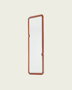 1980's Studio Made Solid Walnut Pinched Mirror by Steven Mackintosh