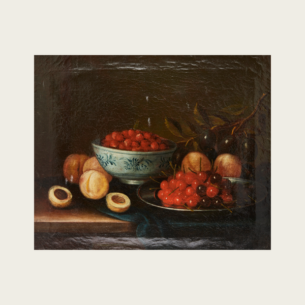 Early 20th Century Still Life of Cherries and Stonefruit