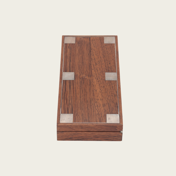 Rosewood Box with Sterling Silver Inlay by Hans Hansen