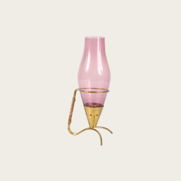 1950s Brass and Glass Candle Holder by Gunnar Ander for Ystad Metall