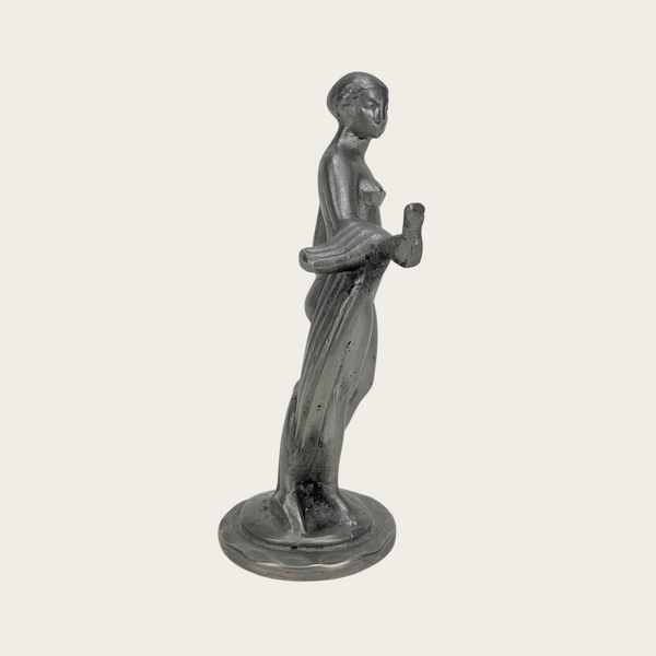 Solid Pewter Sculpture of Roman-Grecan Nude Woman