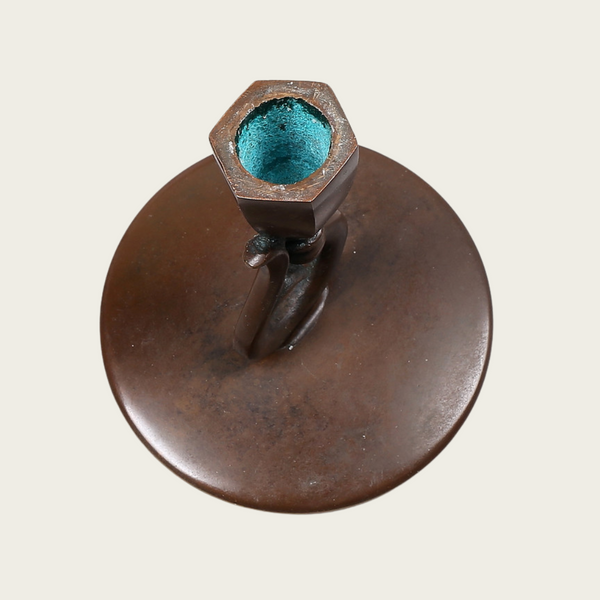 Pair of Art Deco Bronze Candle Sticks by HF Ildfast, Denmark