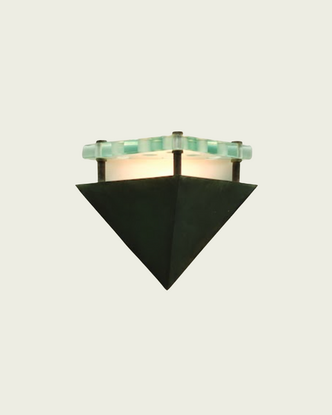 1980's Khoybucky Patinated Brass and Crystal Wall Sconce by Vistosi, Murano