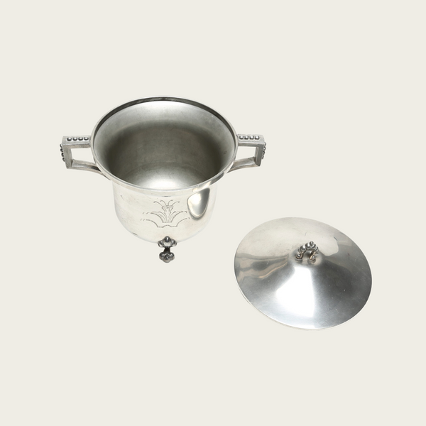 1940's Swedish Polished Pewter Jar with Lid by Svenskt Tenn