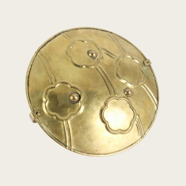 Brass Tray with Scalloped Handle by Lars Holmström