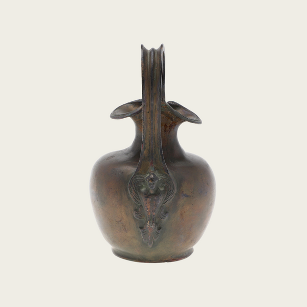 1950s Patinated Bronze Vessel in the style of an Ancient Greek Oenoche