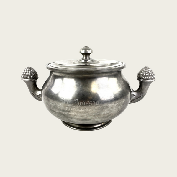 Art Deco Pewter Terrine with Lid by GAB, Sweden
