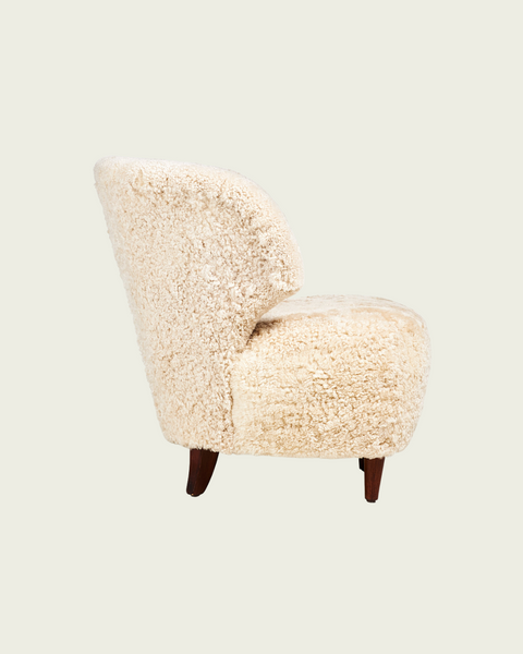 1940s Finnish Carl-Johan Boman Shearling Armchair