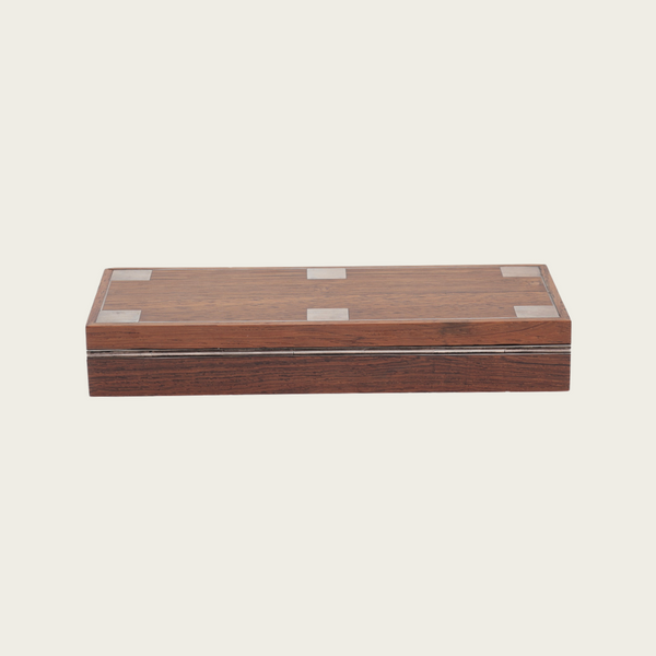 Rosewood Box with Sterling Silver Inlay by Hans Hansen