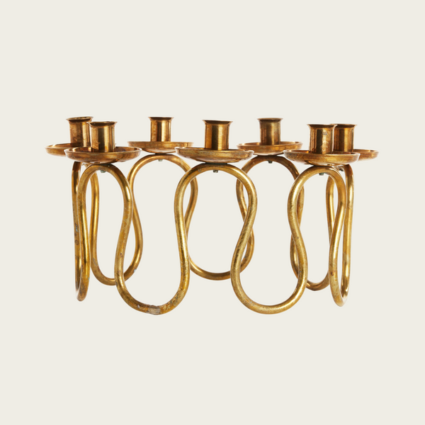 Lars Holmstrom Brass Spiral Candelabra, Small